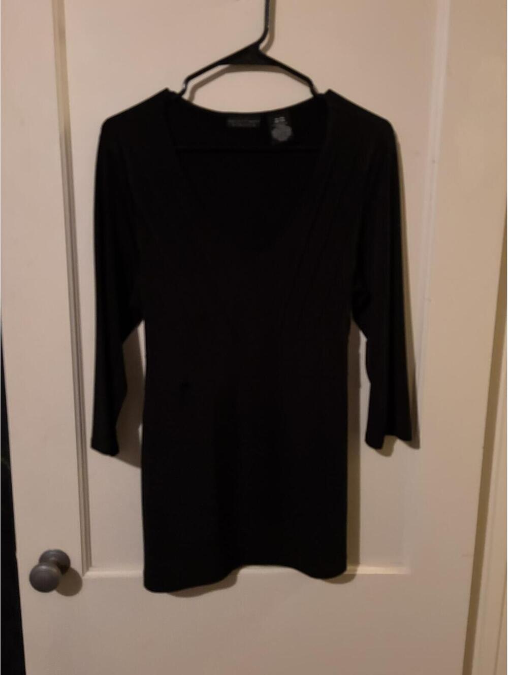 Apostrophe Stretch Black Tie Waist Dress Size XL/XG 18-20